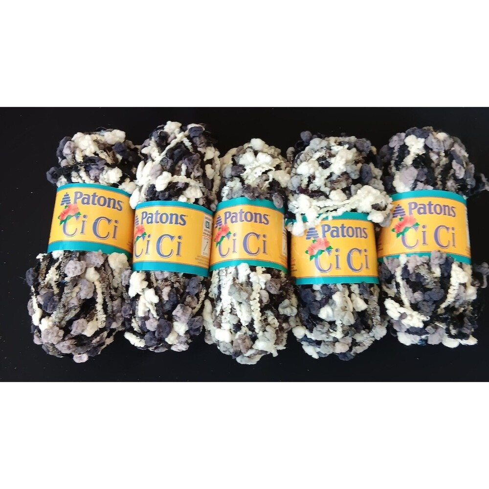 Patons Starry Night Acrylic Nylon Yarn Lot of 5 Skeins Super Bulky